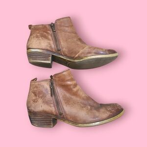Lucky Brand Distressed Brown Ankle Boots